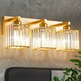 Wscssgozl1-1 Diamondforge Bathroom Vanity Light Fixtures Over Mirror Makeup Lighting Pure Gold For Mo