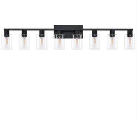 B3711808bk Diduio 8 Light Bathroom Vanity Black Fixtures Lights