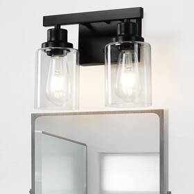 Blbd-2 Dikaida Bathroom Vanity Light 2-light Modern Matte Wall Sconce Lighting With Clear G