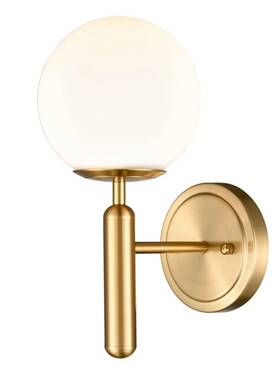 B3097bu-j-15n Dir Mid-century Bedroom Wall Sconce Globe Vanity Light In Brass Finish