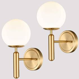 Db3097bu-j-2 Diryzon Eul Mid-century Modern Wall Sconce Golden Globe Glass Light For