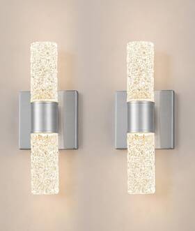 Dx23002v2-nk-2 Ditoon Brushed Nickel Wall Sconces Set Of 2 Led Bathroom Vanity Light Fixtures Hardw