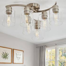 X148-sb Doltoro Brushed Nickel Flush Mount Ceiling Light Kitchen Lighting Fixtures