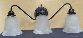 Doraimi Lighting 696595920177 1/3 Light Opal Glass Shade Wall Sconce Black 3