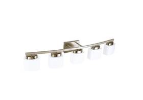 Dosoty 608912690472 5-light Vanity Fixture Brushed Nickel With Milky White Glass Shades