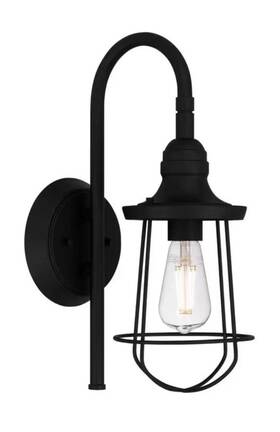 1010117882 Dsi Lighting 1-light Matte Black Open Steel Cage Frame Wall Sconce