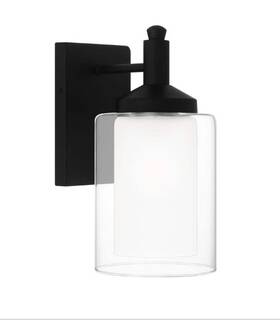 Dshd34414e1 Dsi Lighting Jaylin 6 Inch 1-light Matte Black Sconce With Clear Frosted Glass