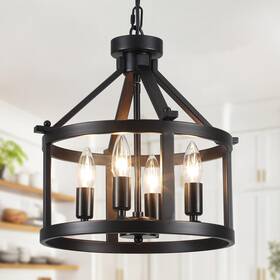 2024030716 Dstailhalf Cage Farmhouse Chandelier Modern Pendant Light Fixture Adjustable Height Ind