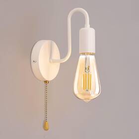 Lwh001 Dtiedy Hardwired Pull Chain Wall Sconce White 1-light Light Fixture With On Off