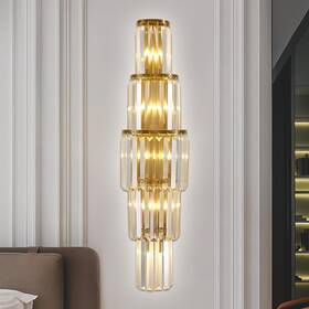 Dnf-8018wall Dunfizz 29.5 Inch Modern Wall Sconce Contemporary Crystal 5-light