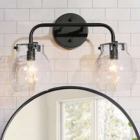 Durent Lighting 739406512663 Black Bathroom Light Fixtures Modern Farmhouse Vanity With Seeded
