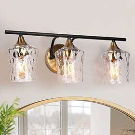 Durent Lighting 739406513639 Bathroom Light Fixtures Black And Brass 3 Vanit