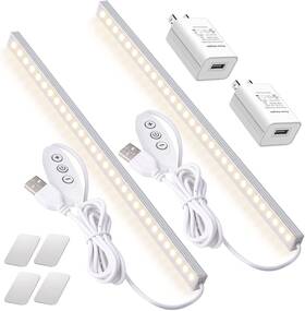 Dweptu 445033659697 2pack Led Under Cabinet Lighting Dimmable Lights With Usb Powered