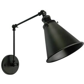 Dzsumy 784099701863 Industrial Black Finish Wall Sconce Arm Angle Adjustable E26 Base 1-light Wal