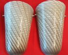 E393111 Set Of Patterned Gray Art Glass Wall Mount Sconces