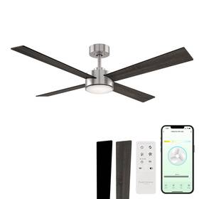 E-fr-062452l-bk East Grove Home E-fr-062452l-bk/eb Santorini Smart 4-blade 52in Ceiling Fan 2700k-6000k Cct Selectable Led Light