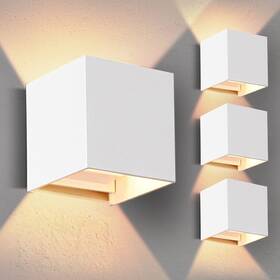 Easyusahome 739240040476 4-pack Led Outdoor Wall Sconces Exterior/interior Modern Square Sconce F