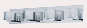 4001-4 Eco Lighting 28 Inch Width Chrome Finish Bathroom Vanity Light With Crystal Shade