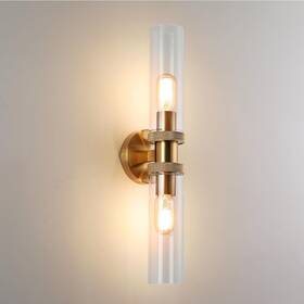 2458-2t Ecobrt E26 Bathroom Light Fixtures Brushed Brass 2 Vanity Side