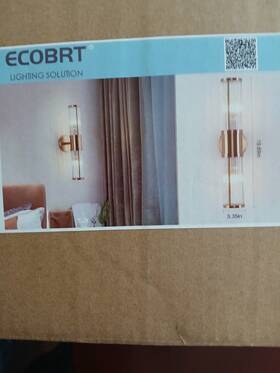 Ecobrt 955451549827 New Glass Wall Light Fixture Indoor Antique Brass Bathroom Vanity Lights