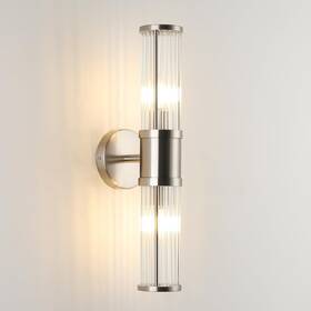 Ert-1802-2 Ecobrt Brushed Nickel Bathroom Light Fixture Industrial Up And Down Wall Vanity Sconc
