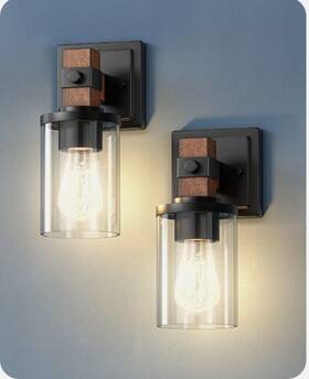 Hhvl02e Edishine Wall Sconces Set Of 2 Farmhouse Vanity Light Fixtures With Clear Glass