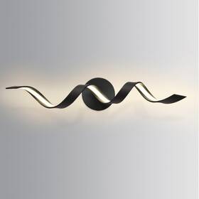 81010000049848 Edislive Miron 23.5 Inch Modern Led Vanity Light 12w 3000k Spiral Design Black Wall