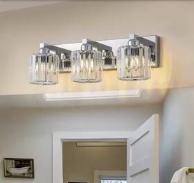 81010000069168 Edislive Orillia 19.7 Inch 3-light Chrome Crystal Bathroom Vanity Light Fixture E26
