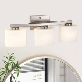 Edvivi Lighting 810153290933 22 Inch Brushed Nickel Modern 3-light Unique Bathroom Vanity