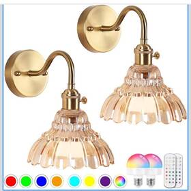 Bn1206 Eidearay Vintage Glass Sconces Battery Operated Wall Light With Remote Rechargeable