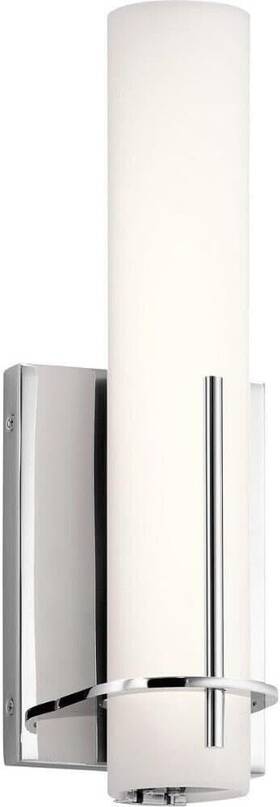 83944 Elan Traverso Led Wall Light Sconce #83944 Chrome With Etched Opal Glass Shade
