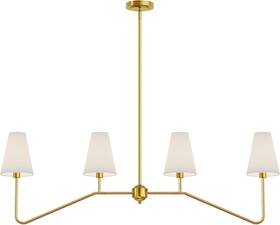Electro Bp 784110254804 47 Inch W 4-light Linear Kitchen Island Lighting Gold/white Shade