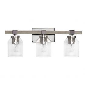 Vt1020-gry Elegant Designs 810052828817 22 Inch Country Farmhouse Gray And Brushed Nickel Decorative 3 Light W
