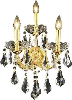2801w3g Elegant Lighting 2801w3g/rc Vintage Maria Theresa 3-light Sconce With Crystals