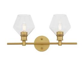 Ld2312br Elegant Lighting Gene Wide Bathroom Vanity Clear Light - Brass