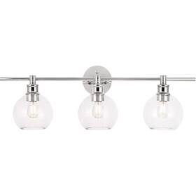 Ld2318c Elegant Lighting Wall Sconce Glass Shades Chrome Bathroom Dining Room Vanity Light Fixture 28 In