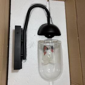 Ld6168bk Elegant Lighting Kace Single Light 14 Inch Tall Wall Sconce Clear Glass Blk