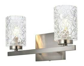 Ld7026w14sn Elegant Lighting Stain Nickel Bathroom Or Dining Room Glass Lamp Shades Wall Sconce Light Fixture