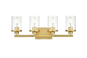 Ld7316w25bra Elegant Lighting Ld7316w25 Thane 4 Light 25 Inch W Vanity - Brass
