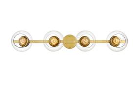Ld7320w37bra Elegant Lighting Ld7320w37 Rogelio 4 Light 7 Inch Tall Bathroom - Brass