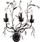 Elegant Lighting Light Golden Dark Bronze Crystal Leaf Wrought Iron