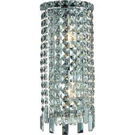 V2031w8c Elegant Lighting V2031w8c/rc Wall Sconce Chrome And Crystal Bathroom Hallway Or Dining Room Light Fixture