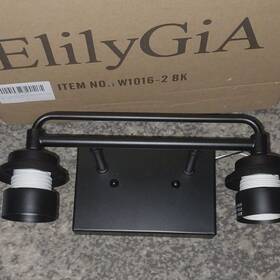 Elilygia W1016-2 2-light Modern Indoor Wall Sconce Black Bk