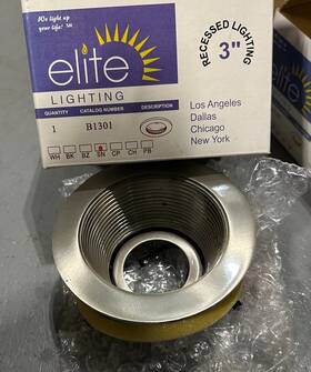 B1301sn-sn Elite Lighting B1368p-bk 3 Inch Mr16 Adjustable Baffle Trim