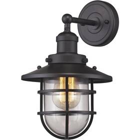 66366 Elk Lighting 748119089072 66366/1 Seaport 1 Light 8 Inch Oil Rubbed Bronze Sconce Wall