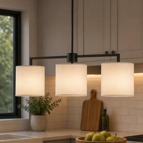Il128-bk-wf-3 Emak Modern 34 Inch Kitchen Island Lighting Black Dining Room Light