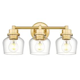 Vl122-gd-cg-3 Emak Modern Gold Vanity Lights Bathroom Lighting Fixtures Over Mirror With Clear