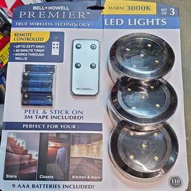 8205eng Emson Bell Howell Premier Wireless Led Lights Set Of 3 3000k Remote Silver 8205eng Emson Bell Howell Premier Wireless Led Lights Set Of 3 3000k Remote Silver