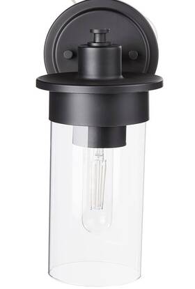 63165 Enbrighten Jasco Wall Sconce Led Light Included Matte Black Clear Glass 63165 Enbrighten Jasco Wall Sconce Led Light Included Matte Black Clear Glass