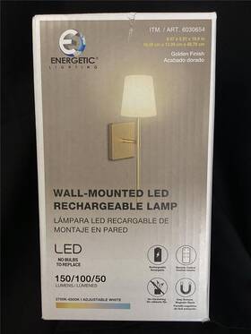 Energetic Lighting Mxl1309 Wall-mounted Led Rechargeable And Adjustable Gold